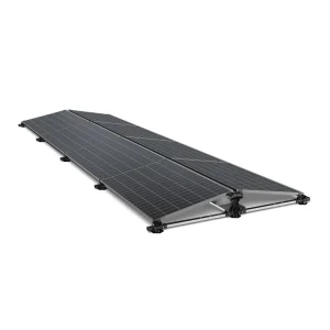 Ballast photovoltaic construction for a flat roof - East - West