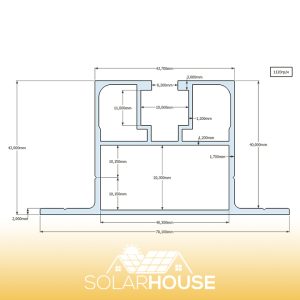 Alternative view of Aluminum profile for photovoltaic panels "ES-3"