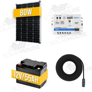 Solar photovoltaic system 80W/12V - SH-8012