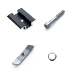 Set of black middle clamp, bolt, nut and puck - 1 each