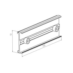 Alternative view of Connecting plate for profile with side channel