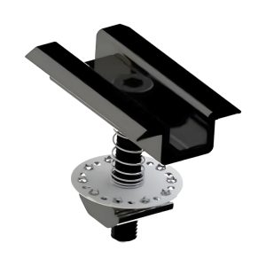Black intermediate plate with click nut for solar panel